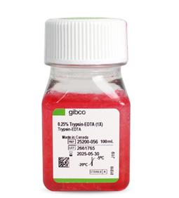 胰酶細(xì)胞消化液（0.25%胰酶，含EDTA，含酚紅）Gibco